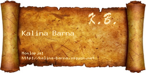 Kalina Barna névjegykártya