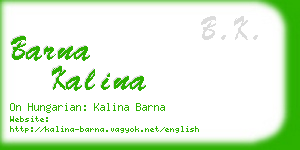 barna kalina business card